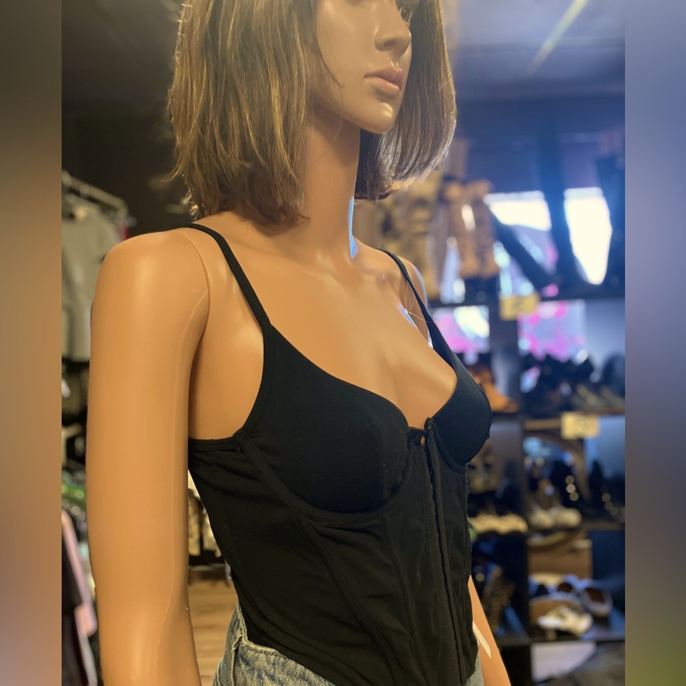Black corset for going out, Black goth corset